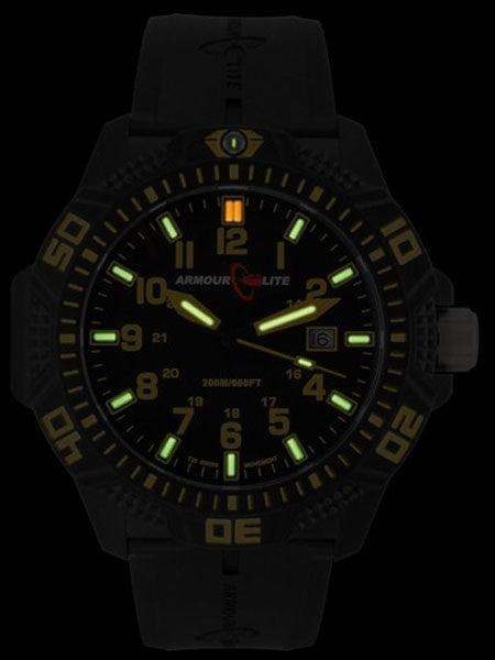 Armourlite Caliber Series Black Dial Watch with Tritium Illumination and Sapphire Crystal #AL614