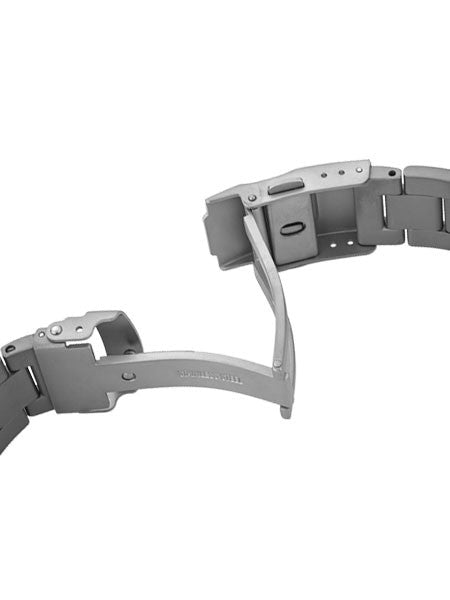 Islander 22mm Sandblasted Solid-Link Watch Bracelet for Islander ISL-11, ISL-12 Curved End #BRAC-01