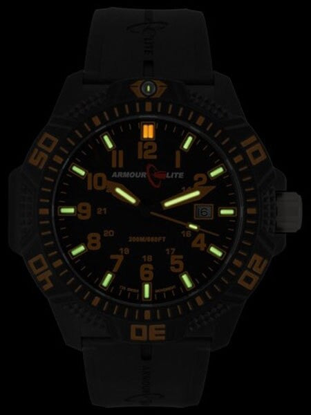 Armourlite Caliber Series Black Dial Watch with Tritium Illumination and Sapphire Crystal #AL612