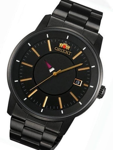 Orient Black IP 21-Jewel Automatic Disk Watch with Unique Disk Hour Hand #ER02004B