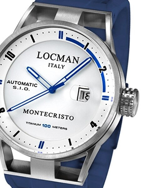 Locman Montecristo 100 Meter Automatic Watch with 44mm Stainless Steel and Titanium Case #511WHBLBL