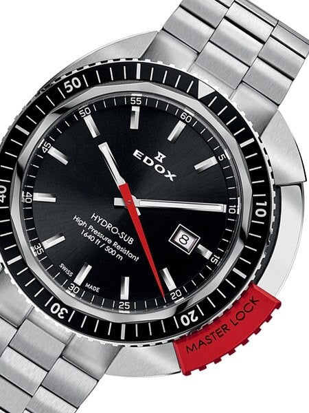 Edox Hydro-Sub Swiss Quartz Dive Watch with Edox MasterLock  #53200-3NRM-NIN