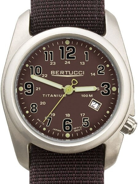 Bertucci A-2T Dark Brown Dial Titanium Watch with Brown Nylon Strap #12704
