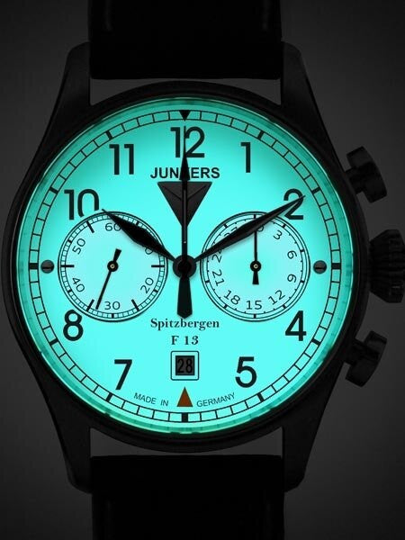 Junkers Spitzbergen F13 Mechanical Chronograph with Luminous Dial #6110-5