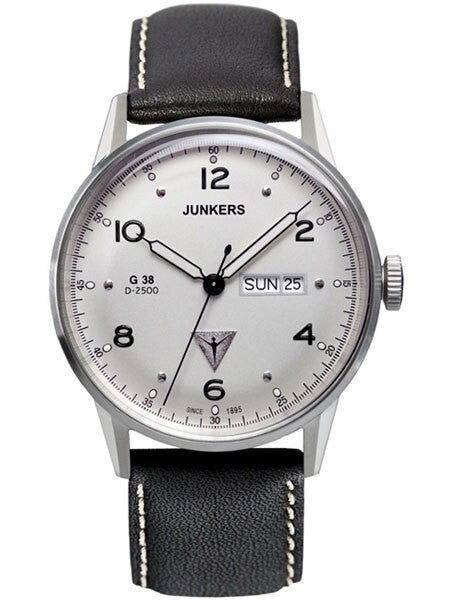 Junkers G38 Day and Date Quartz Watch with Silver Dial #6944-1