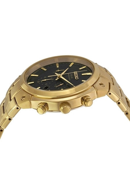 Seiko Goldtone Solar Chronograph with 60-Minute Stopwatch and 24-Hour Sub-Dial #SSC320