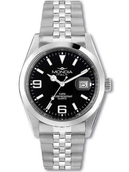 Mondia Quartz Dress Watch with Stainless Steel Bracelet #MI-790-SS-03BK-GB