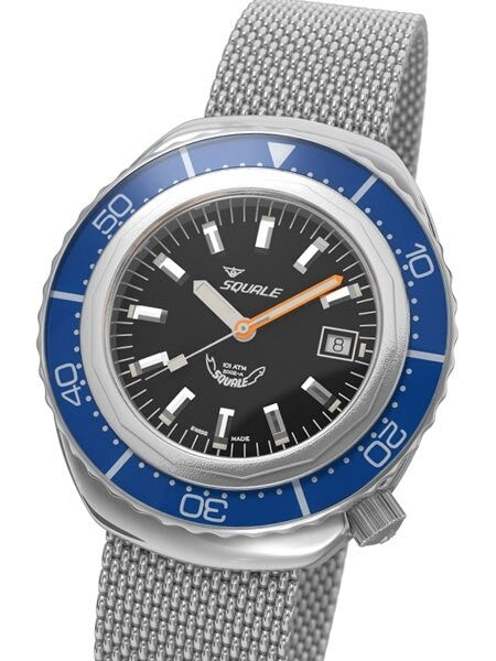 Squale 1000 meter Professional Swiss Automatic Dive watch with Sapphire Crystal #2002BL-S