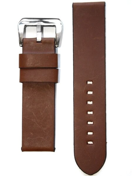 Panerai-Style Italian Vintage Brown Leather Watch Strap #DIY-38310