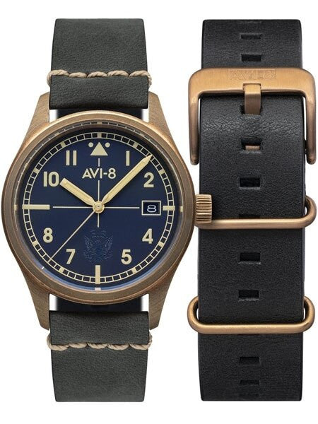 AVI-8 Flyboy Eagle Squadron Bronze Pilot Watch with an Automatic Movement, AR Sapphire Crystal  #AV-4071-02
