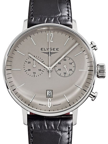Elysee 42mm Stentor Swiss Quartz Chronograph Dress Watch with 30-minute Stopwatch #13272