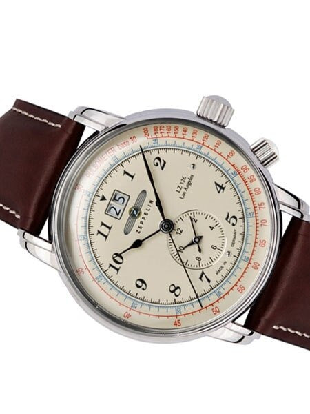 Graf Zeppelin Dual Time, Big Date Watch with Pulsometer Scale #8644-5