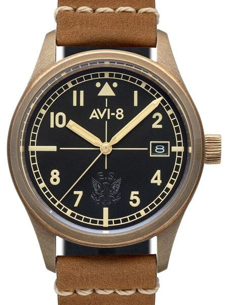 AVI-8 Flyboy Eagle Squadron Bronze Pilot Watch with an Automatic Movement, AR Sapphire Crystal  #AV-4071-01