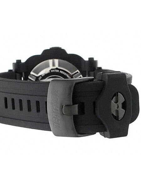 Reactor Gryphon Watch with Never Dark Illumination, Black Nitromid Polymer, Steel Core Case and Rubber Strap #73808