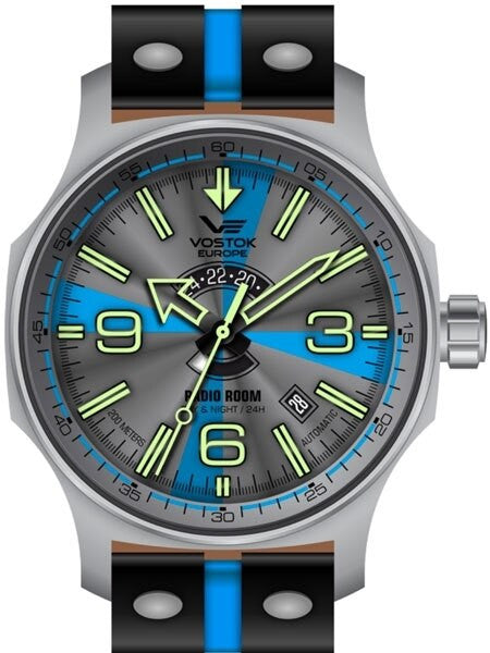 Vostok-Europe Radio Room, 32-Jewel Automatic Watch with Grey-Blue Dial #595A534