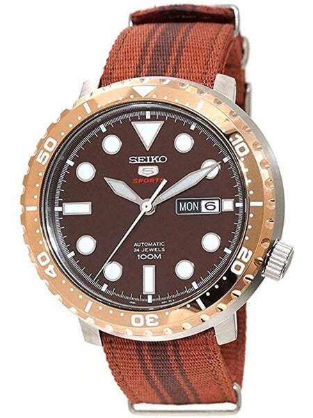 Seiko 5 Sports Automatic 24-Jewel Bottle-Cap, Root Beer Watch #SRPC68K1