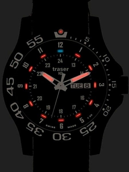 Traser Elite Red Military Watch with 45mm Case and a Sapphire Crystal #100378