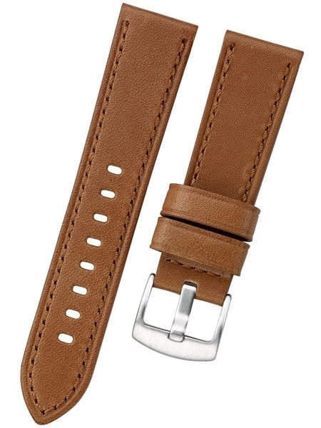 Horween Panerai-Style, Honey-Brown Calfskin Leather with Stainless Steel Buckle #INS-HORPAN03