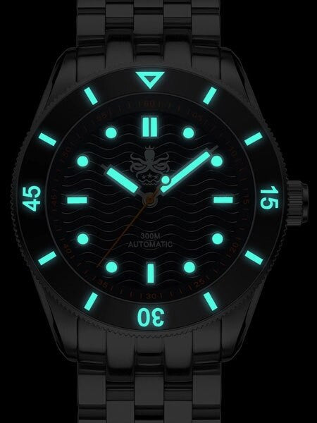 PHOIBOS Wave Master 300-Meter Automatic Dive Watch with AR Sapphire Crystal #PY010A