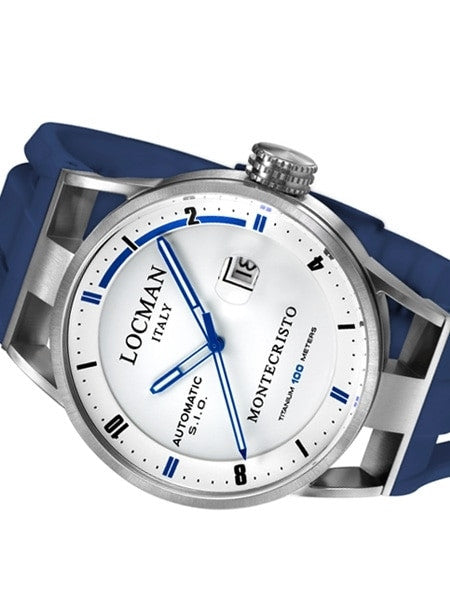Locman Montecristo 100 Meter Automatic Watch with 44mm Stainless Steel and Titanium Case #511WHBLBL