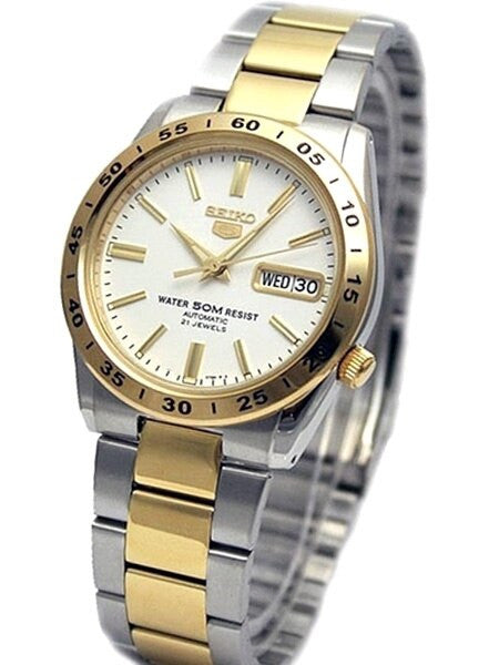 Scratch and Dent - Seiko 5 Automatic Two-Tone Watch with Stainless Steel Bracelet #SNKE04K1