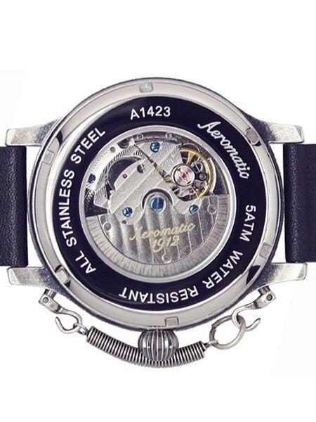 Aeromatic 1912 Automatic Aviator's Watch with Retro Crown Retention Spring, 24-Hr sub-dial #A1423