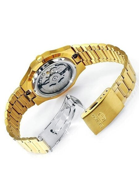 Seiko 5 Automatic Watch with Goldtone Case and Matching Bracelet #SNKK52