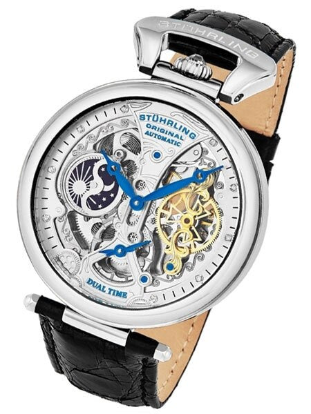 Stuhrling Emperor Grand Automatic Dual Time Watch with Diamond Hour Markers #127A2.33152
