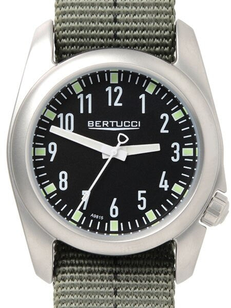 Bertucci Ventara Stainless Steel Field Watch with a DX3 Nylon Strap #11073