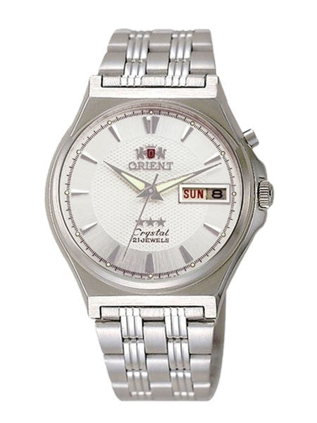 Orient Automatic Watch with Textured White Dial and Bracelet #EM5M010W