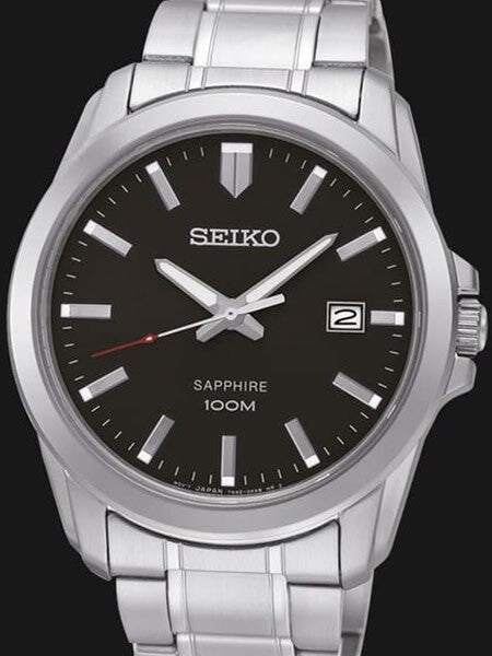 Seiko Neo Classic Quartz Watch with Sapphire Crystal and Stainless Steel Bracelet #SGEH49