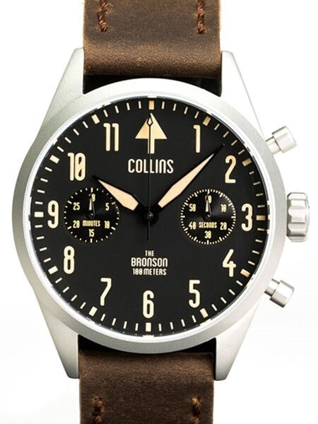 Collins Aviator-Styled Chronograph Watch with 40mm Case and Sapphire Crystal #CW02112