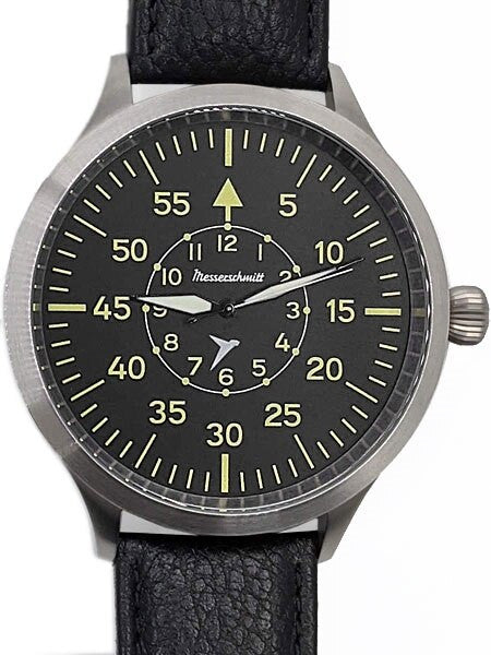 Messerschmitt Triple-X Fliegeruhr Watch with Black Leather Strap #ME-65BQ