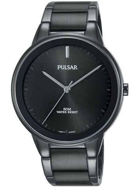 Pulsar Black Dial Quartz Watch with Matching Bracelet #PG2045