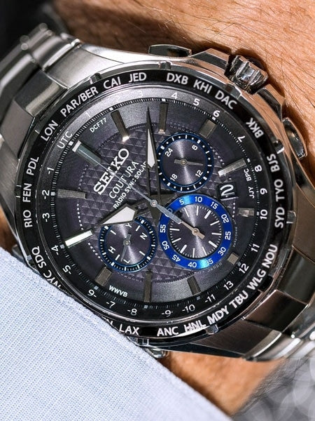 Seiko Radio Synced, Solar Powered ,World Time Chronograph Watch
