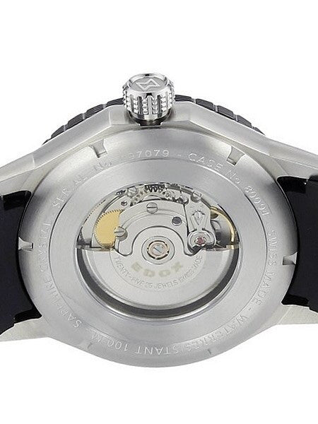Edox Chronorally Swiss Automatic Sport Watch with Carbon Fiber Ringed Black Dial #80094-3N-NV