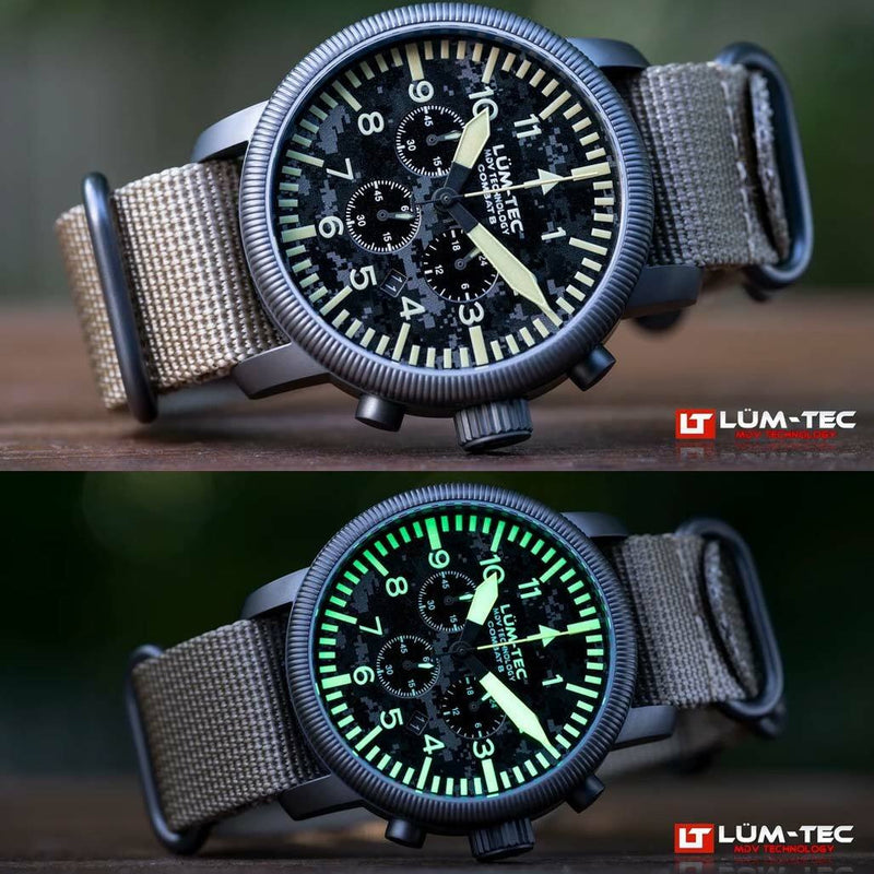 Lum-Tec Combat 44 Chronograph Watch with Double Curved Sapphire Crystal #Combat-B44-C