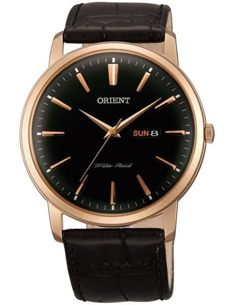 Orient Capital Quartz Rose Goldtone Dress Watch with Day and Date #UG1R004B