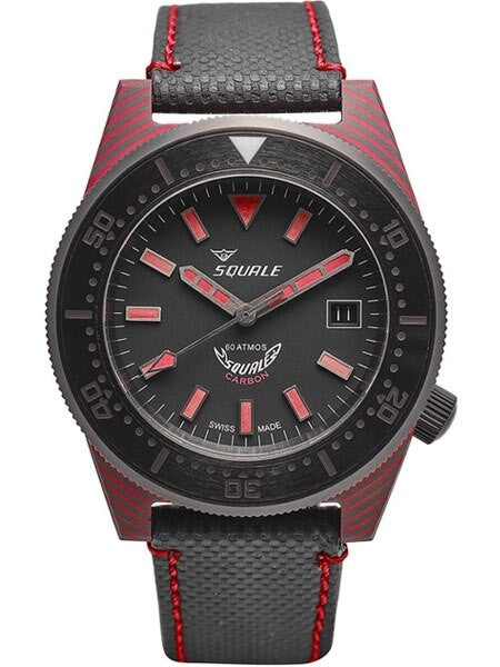 Squale 600 Meter Swiss Made Automatic Dive Watch with 42mm Carbon Fiber Case  #T183R