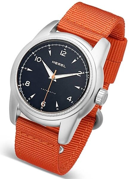 HEMEL Arrowhead Automatic Military-Styled Watch with Bead Blasted Case and Sapphire Crystal #HM3B
