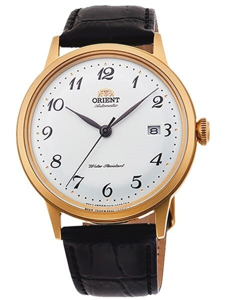 Orient Bambino 5th-Gen Automatic Dress Watch with White Dial, Arabic Numerals #RA-AC0002S10A