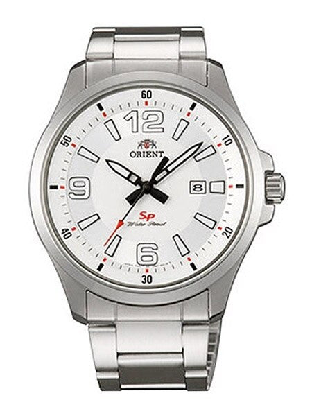 Orient Commander Quartz Watch with Crisp White Dial and Date #UNE1006W