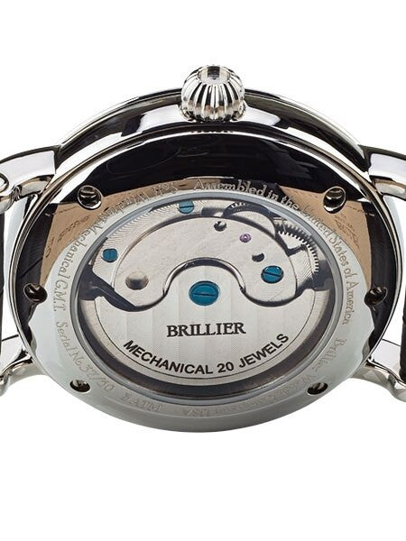 Brillier GMT Dual-Time Watch with 38mm Case Size and Onion Crown #BR-03