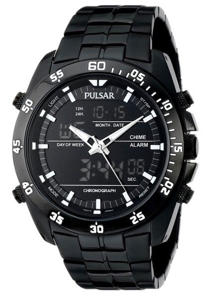 Pulsar On The Go Watch with Daily Alarm, Stopwatch, and Hourly Chime #PW6011