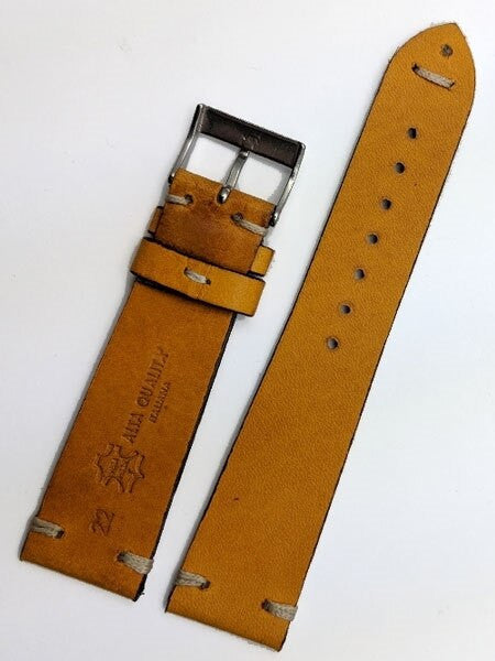 Toscana Vintage Style Napoli Italian Leather Strap with Minimal Stitching #GR-069VI85