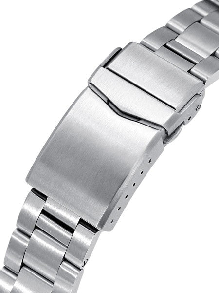 Strapcode 20mm Super-O 3D "Boyer" Stainless Steel Watch Bracelet Seiko SBDC053 V-Clasp, Brushed #SS201820B085