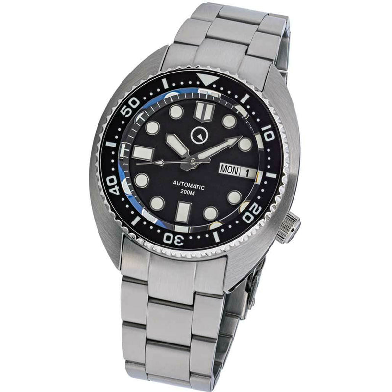 Islander Black Dial Automatic Dive Watch with AR Sapphire Crystal, and Luminous Ceramic Bezel Insert #ISL-71