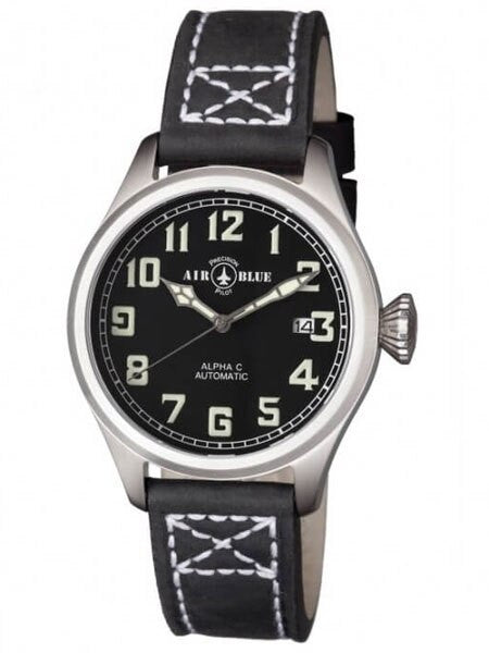 Air Blue Alpha-C Automatic Pilot Watch with 41mm Case, Sapphire Crystal #ALPHACSS41