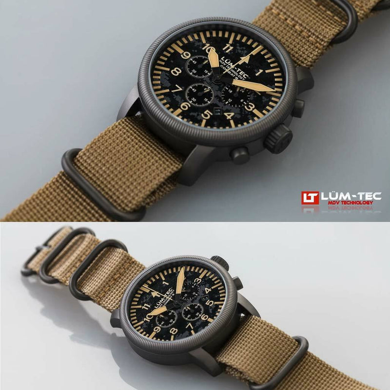 Lum-Tec Combat 44 Chronograph Watch with Double Curved Sapphire Crystal #Combat-B44-C