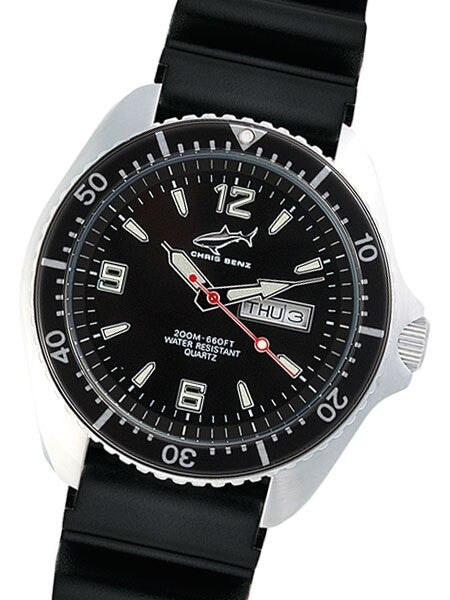Chris Benz 200 meter Quartz Dive watch with Sapphire Crystal #CB0-S-KB-SW